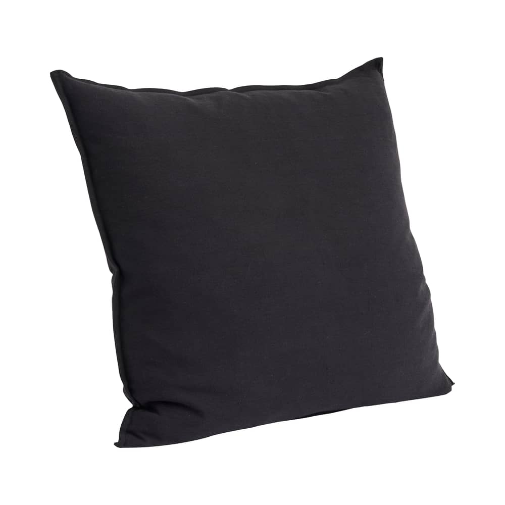 Coussin Linen tissu noir / 60 x 60 cm - Hay - Noir-bleu -  Plumes, Coton, Lin