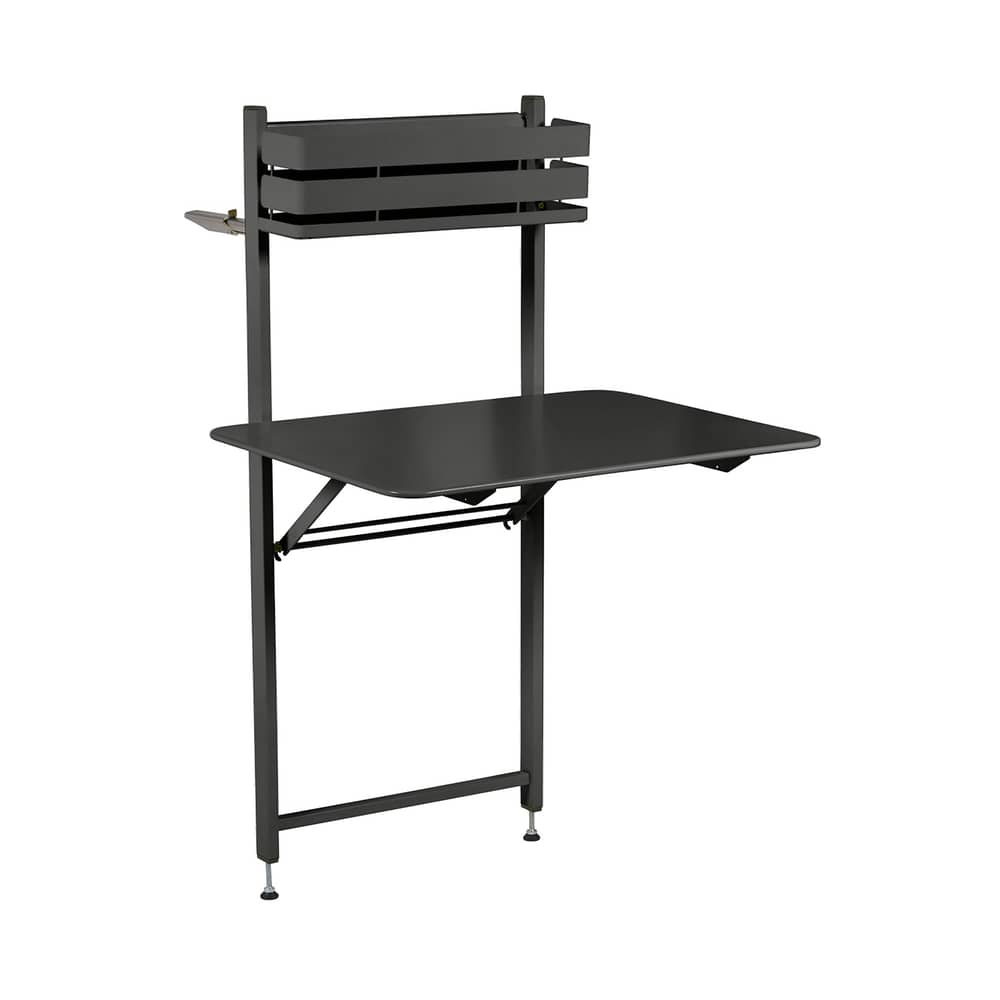 Balcon Bistro Foldable table metal black 77 x 64 cm - Fermob - Licorice - Painted steel