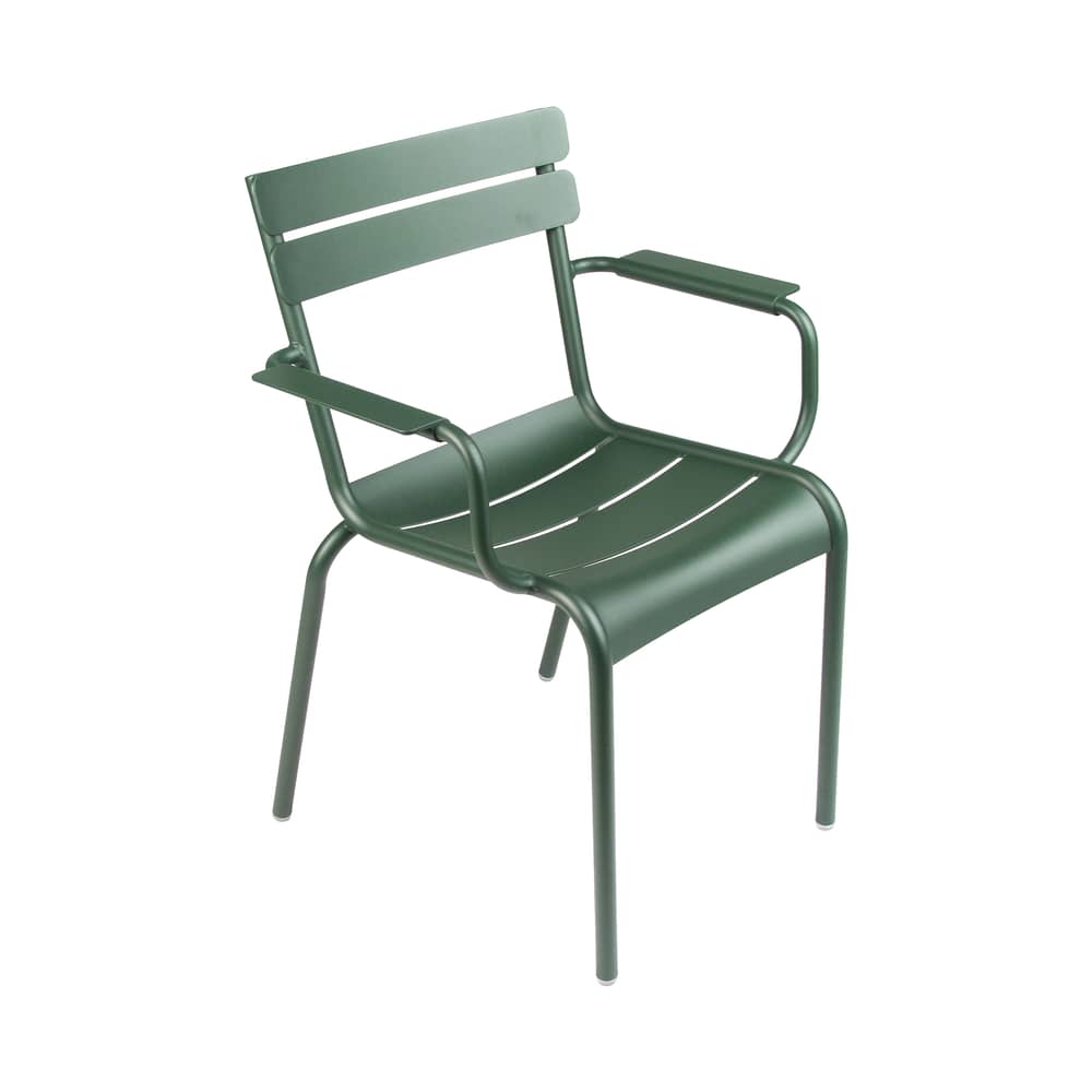 Luxembourg Bridge Stackable armchair metal green - Fermob - Cedar green - Lacquered aluminium