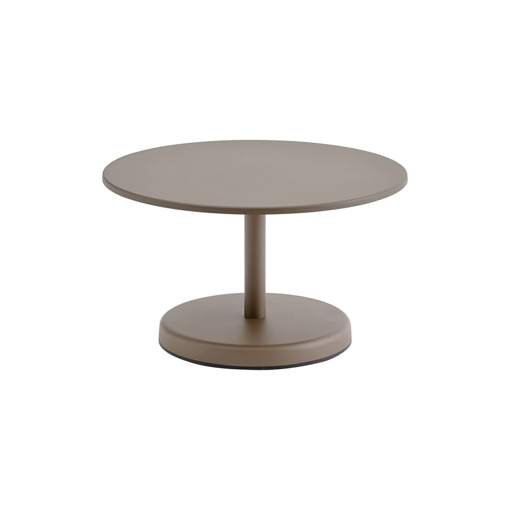 Table basse Linear métal beige / Ø 70 x H 40 cm - Muuto - Taupe - Acier galvanisé thermolaqué