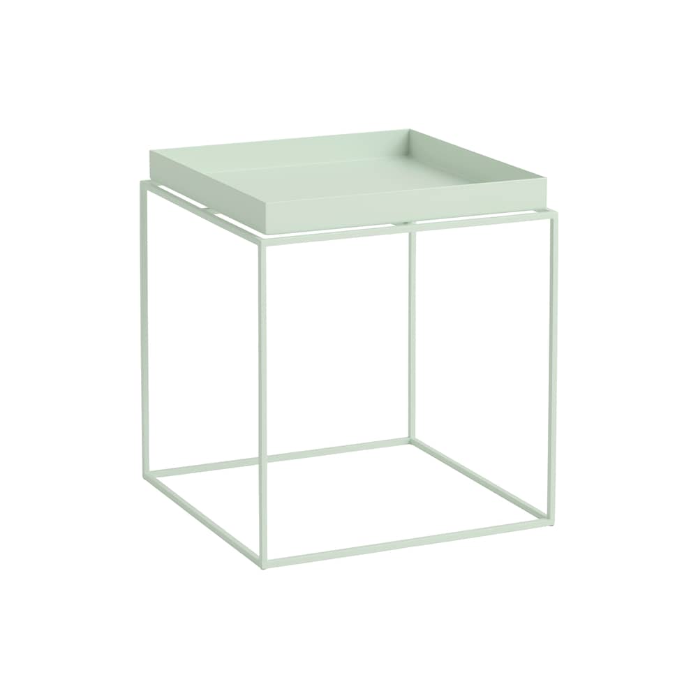 Tray End table metal green / 40 x 40 x H 44 cm - Hay - Mint green - Powder coated steel