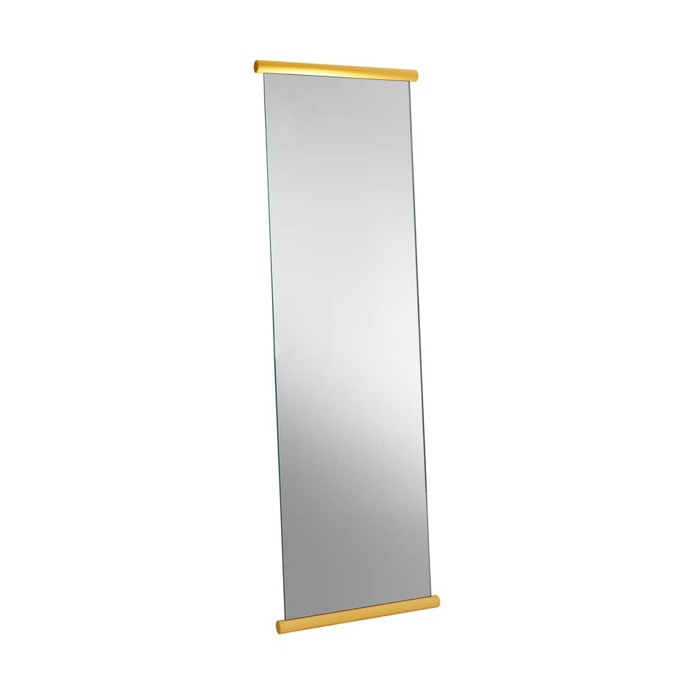 Miroir à poser Ecco verre multicolore / L 66 x H 205 cm - Glas Italia - Jaune / Câble bleu - Acrylique, Verre