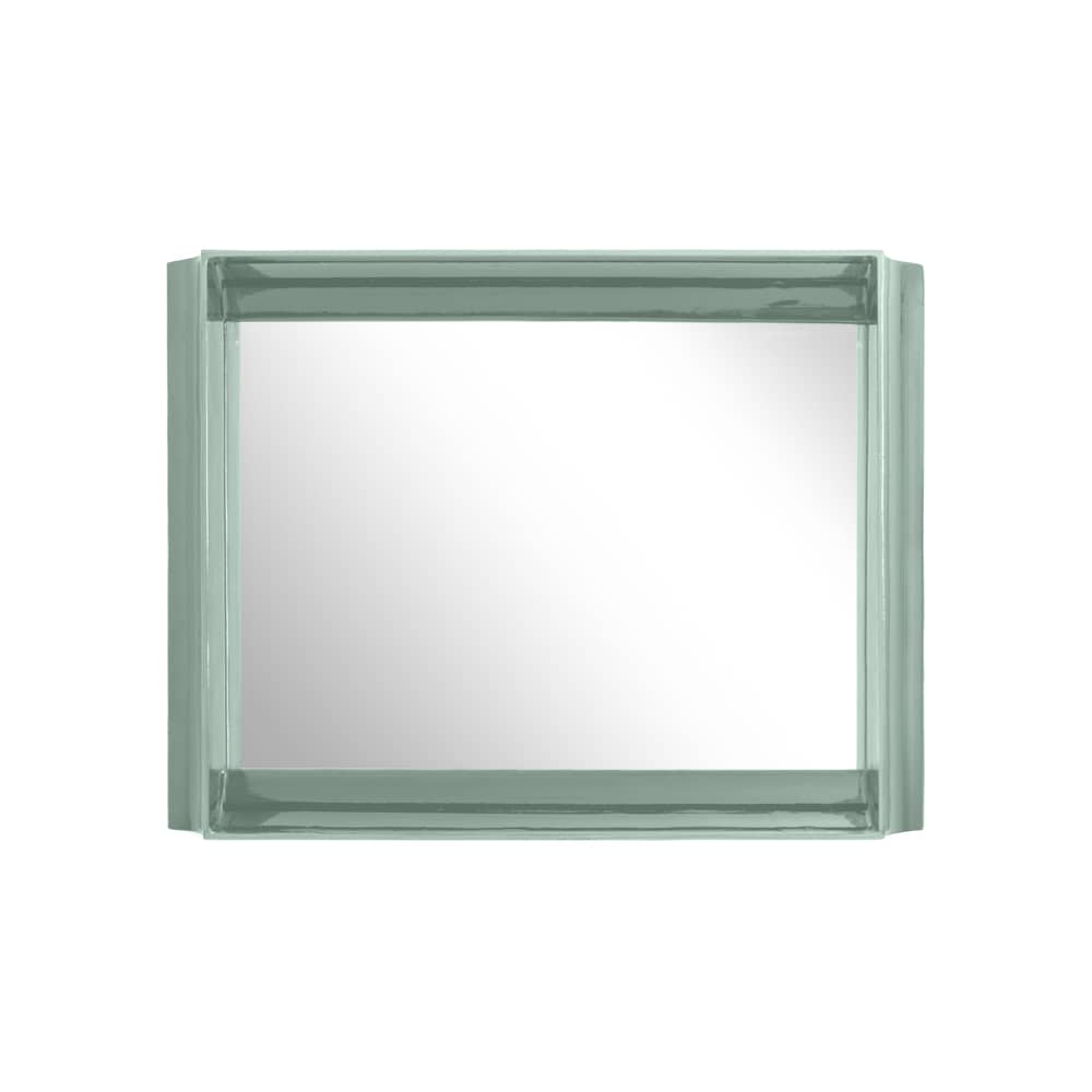 Miroir mural Coves céramique vert / Avec étagère - 80 x 60 cm - Magis - Vert sauge - Céramique, Verre