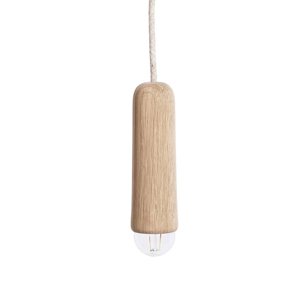 Pendelleuchte Luce Long holz natur / Ø 6 x H 19 cm - Hartô - Naturesche - Esche massiv