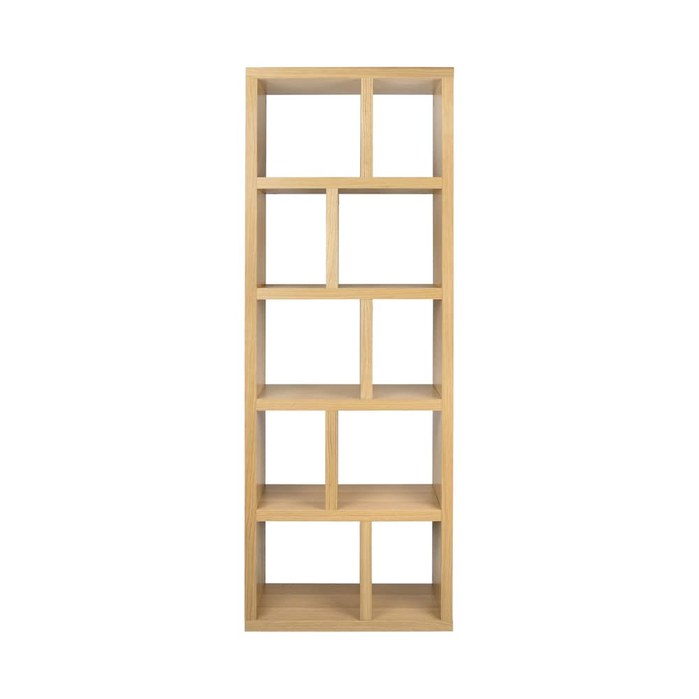 Rotterdam Bookcase natural wood / L 70 x H 198 cm - POP UP HOME - Oak - Oak veneered honeycomb panels