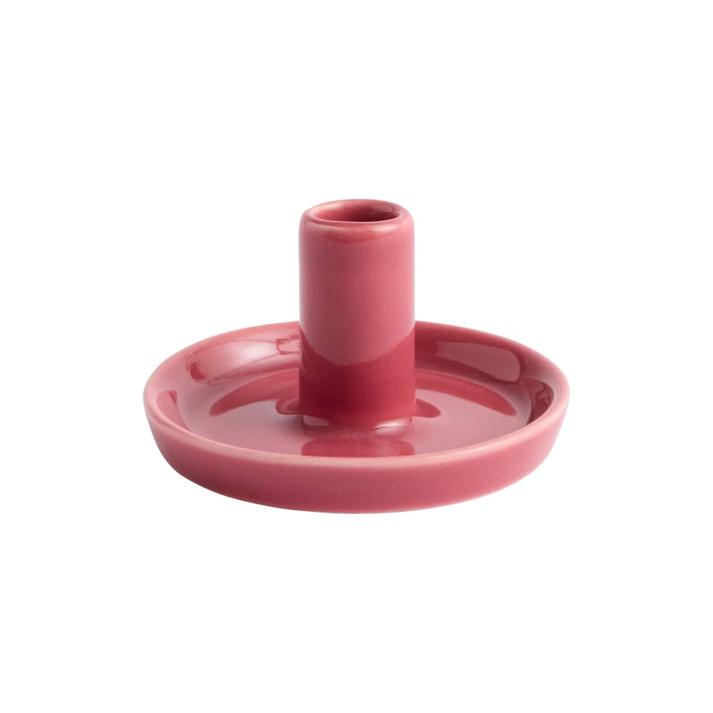 Kerzenleuchter Disc XS keramik rosa / Für lange dünne Kerzen mit einem Durchmesser von 1,2 cm - Hay - Rosa - Fayence
