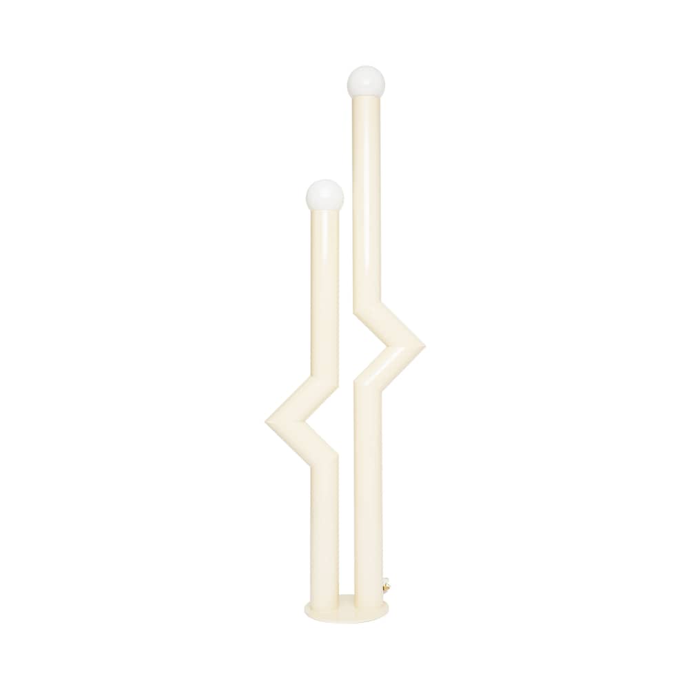 Lampadaire Déviation Double by Axel Chay métal beige / H 170 cm - Exclusivité - Axel Chay - Beige - Aluminium laqué, Verre