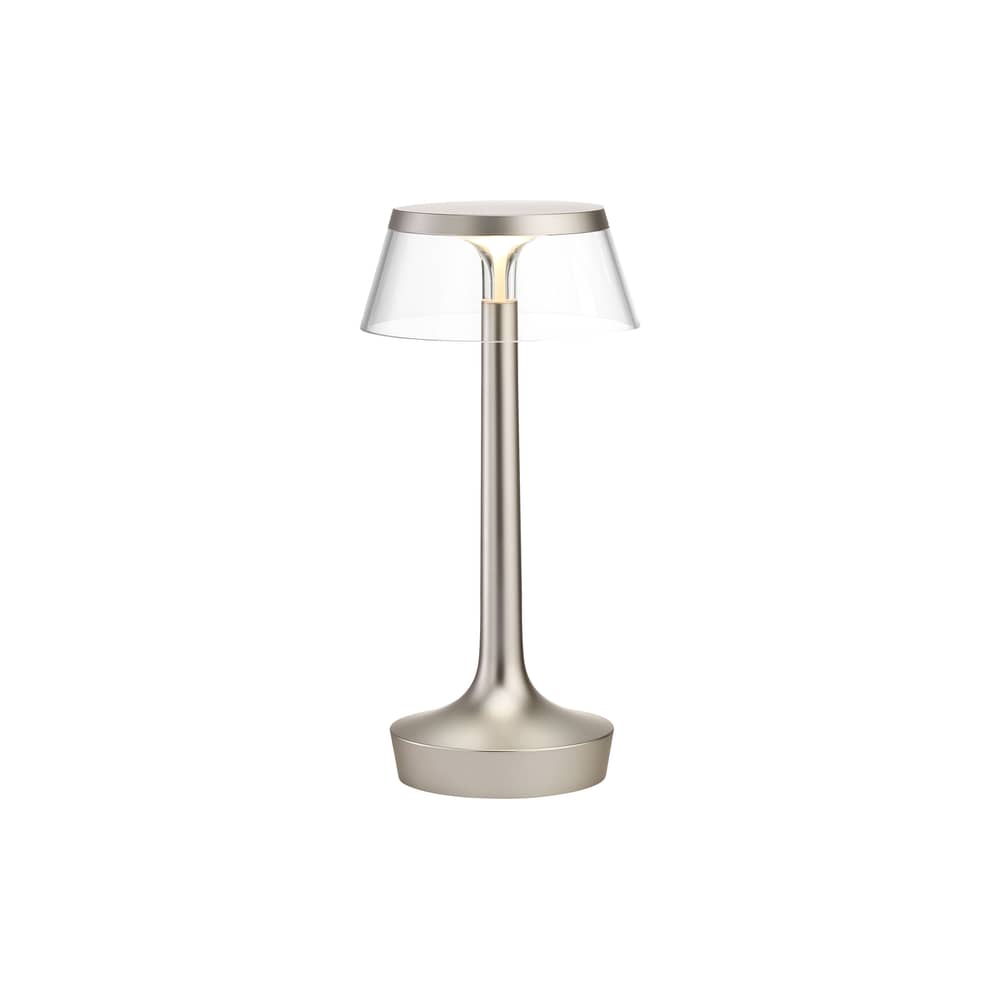 Lampe sans fil rechargeable Bon Jour Unplugged / LED - Variateur sensitif - Flos - Argent mat / Transparent - PMMA
