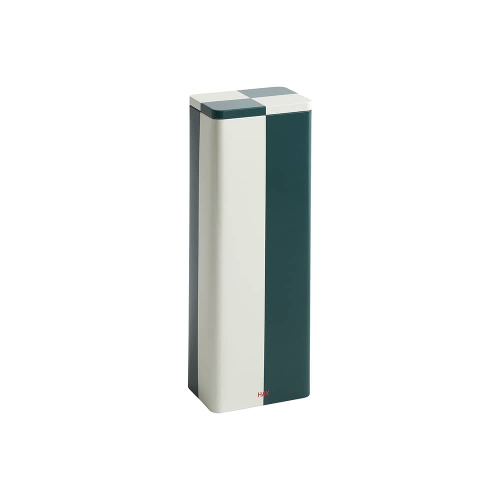 Vorratsdose Tin Slim metall grün / 10,8 x 7,8 x H 29,5 cm - Hay - Grün & Weiß - Weißblech