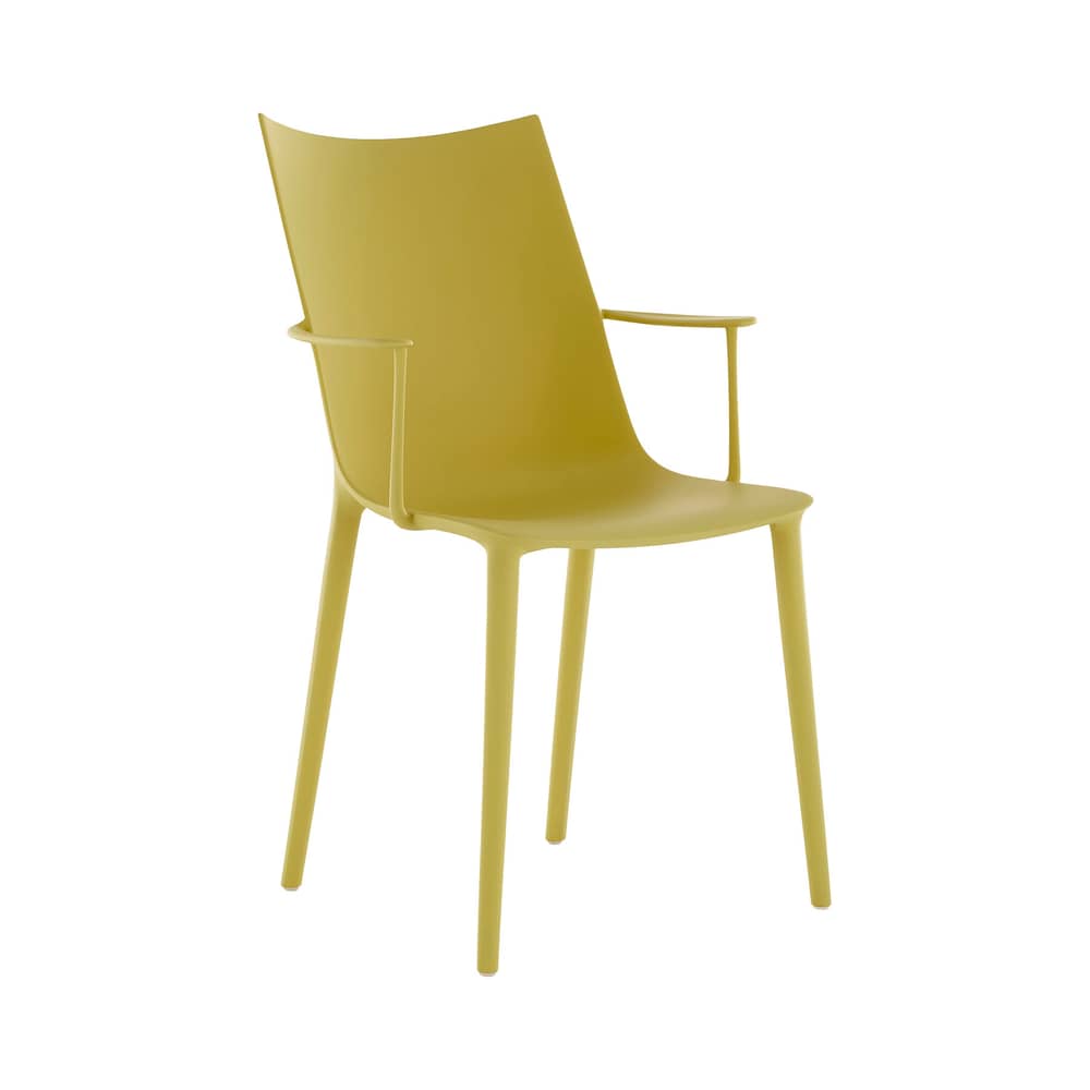 Chaise H.H.H plastique jaune / Soft touch - Recyclé - Kartell - Moutarde mat (soft touch) - Technopolymère thermoplastique recyclé