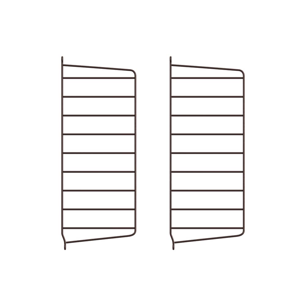 Lot de 2 montants muraux / H 50 x P 20 cm - String Furniture - Marron foncé - Acier laqué