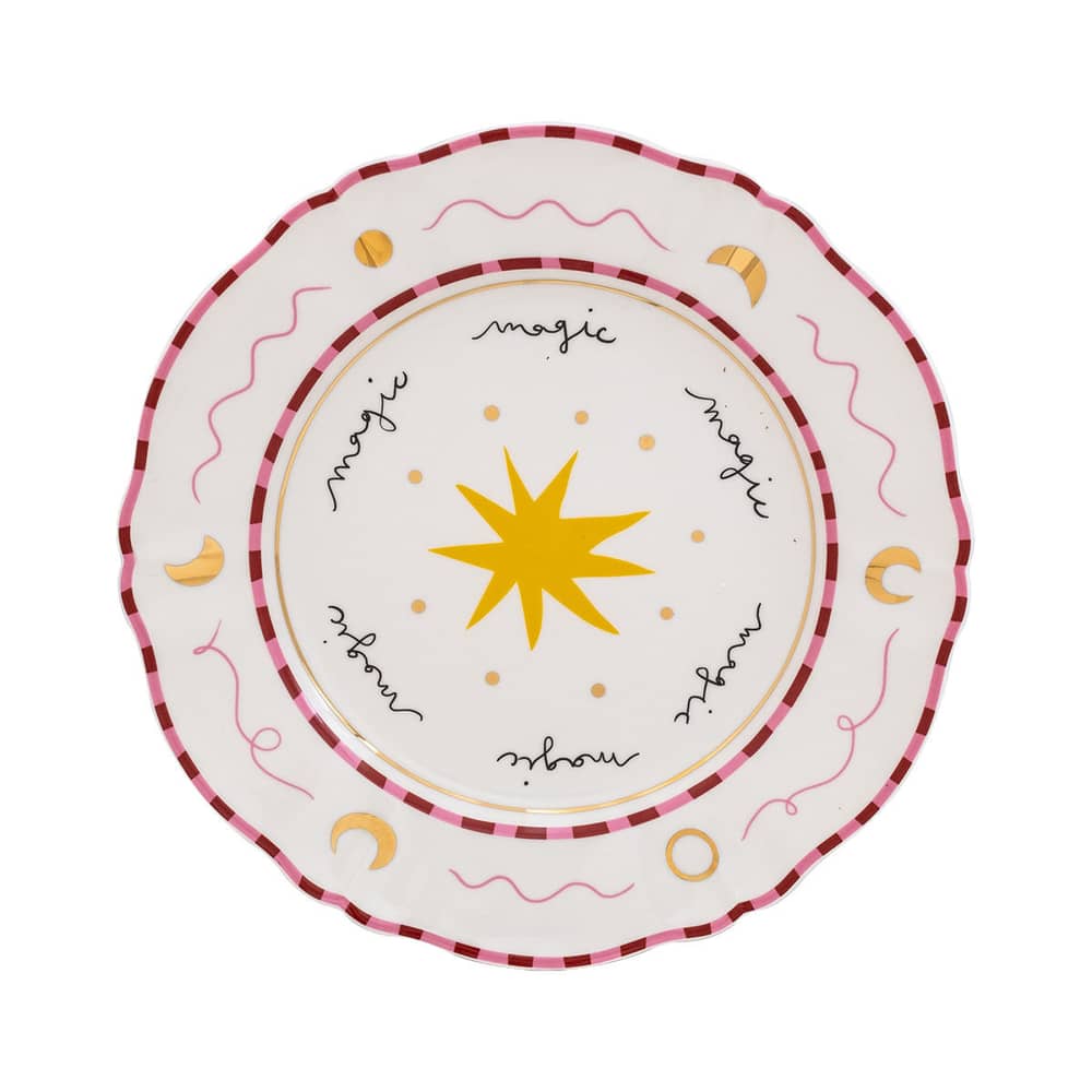 Piatto Il frutto della passione - Star ceramica rosso / Ø 26,5 cm - Bitossi Home - rosa rossa - Porcellana