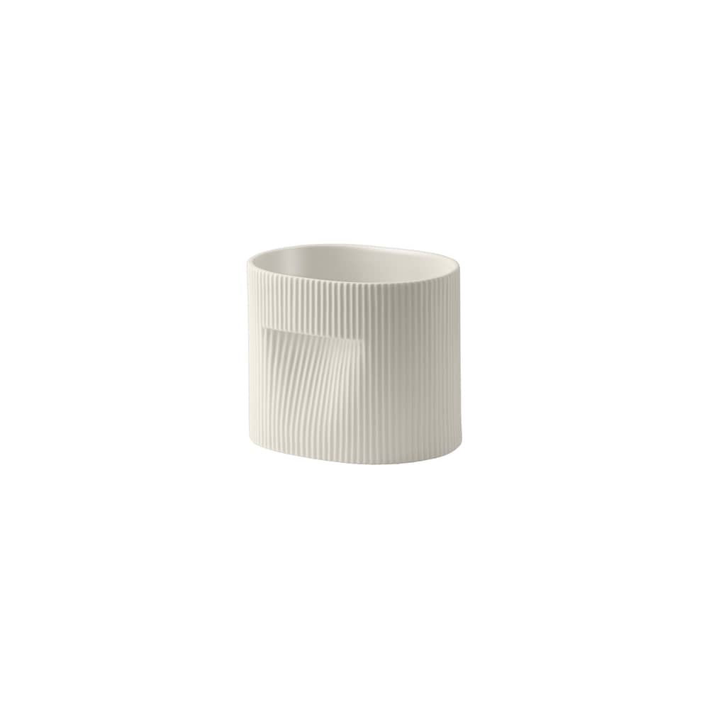 Pot de fleurs Ridge céramique blanc / L 18,5 x P 14,5 x H 15,2 cm - Muuto - Blanc cassé - Terre cuite