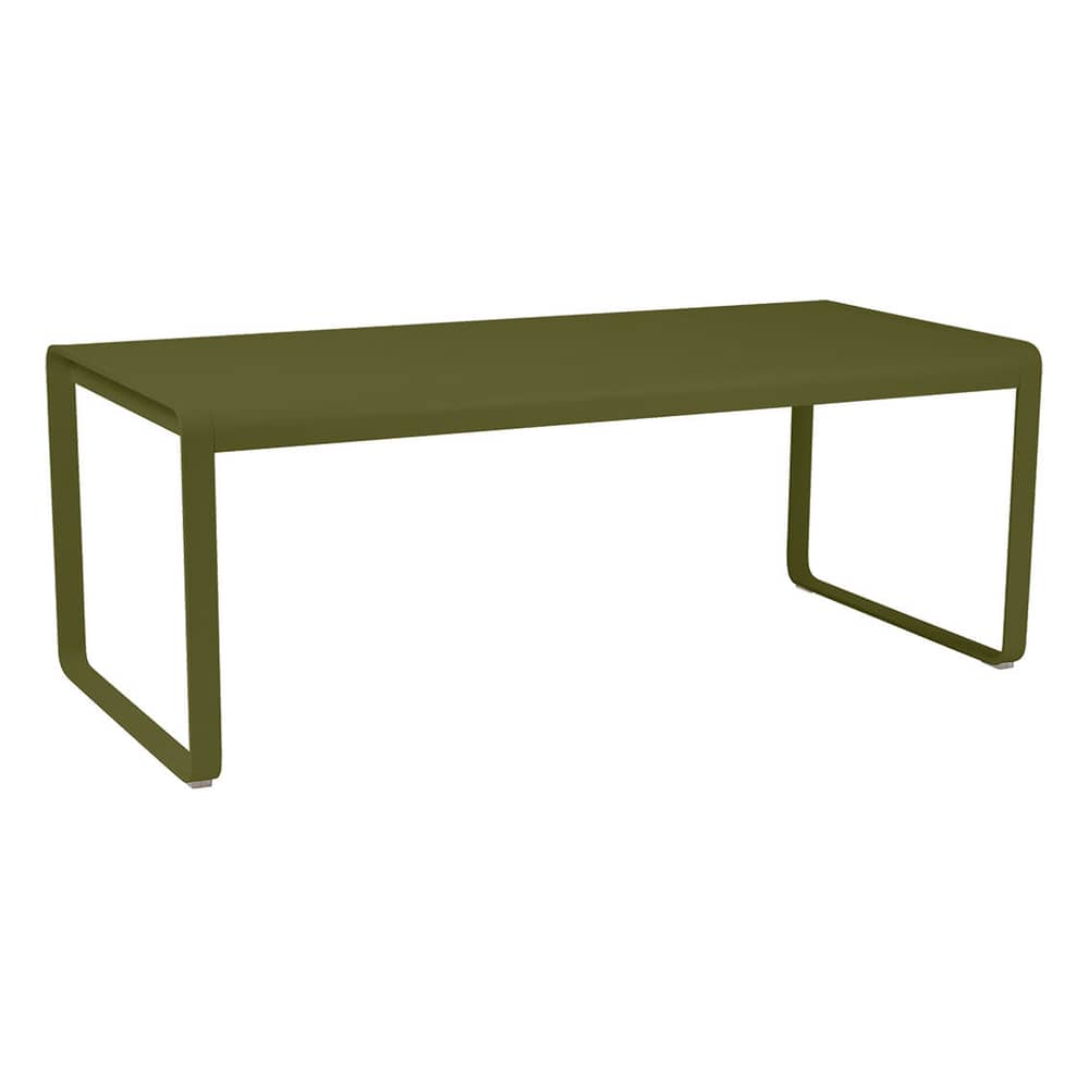 Tavolo rettangolare Bellevie metallo verde / 196 x 90 cm - 8 à 10 persone - Fermob - Pesto - Alluminio