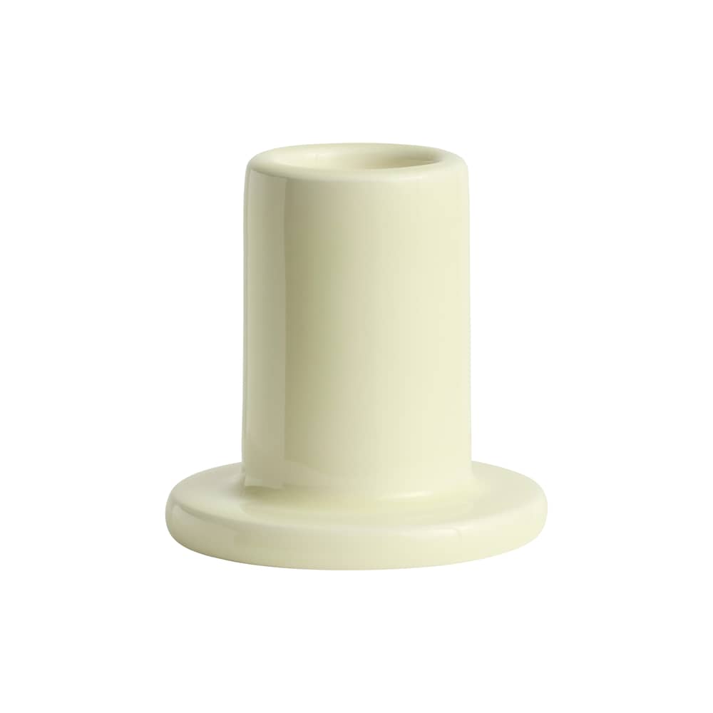 Tube Small Candle stick ceramic white / H 5 cm - Hay - Whitewash - Enamelled earthenware
