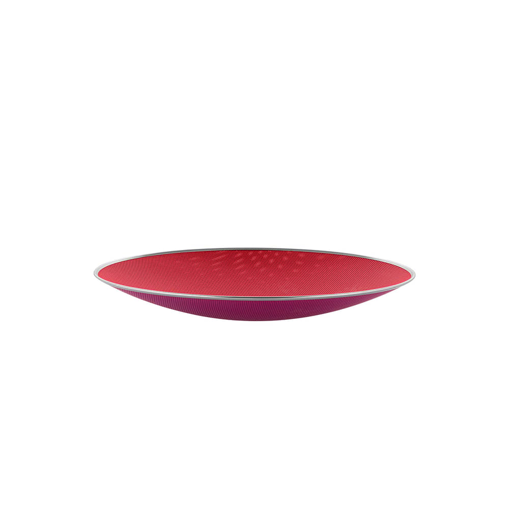 Centre de table Cohncave métal rouge Ø 33 cm / Alessi 100 Values Collection - Susan Cohn, 1992 - Alessi - Ø 33 cm / Rouge & rose - Fil d\'acier