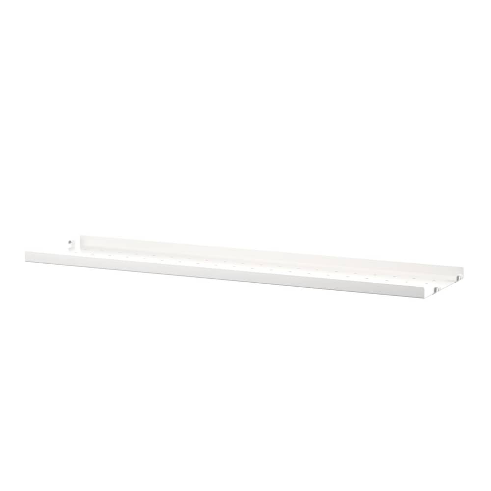 Etagère métal perforé / Rebord bas - L 78 x P 20 cm - String Furniture - Blanc - Acier