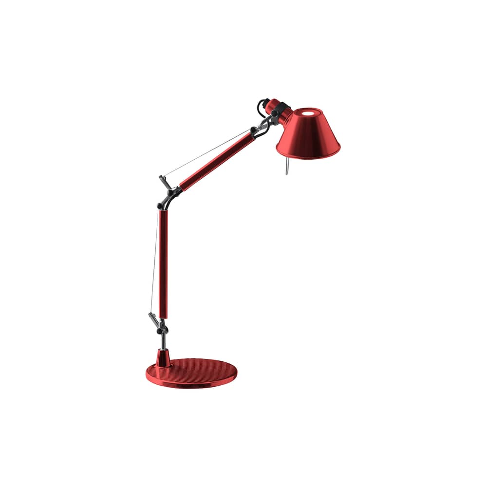 Lampe de bureau Tolomeo Micro métal rouge / 1987 - Artemide - Rouge - Acier, Aluminium