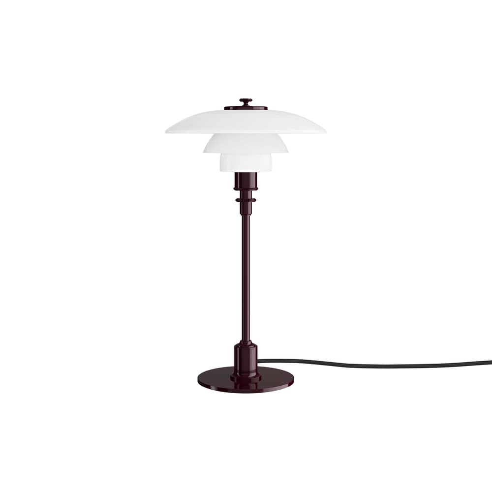 Lampe de table PH 2/1 bordeaux / Réédition 1927 - Louis Poulsen - Bordeaux brillant / Blanc - Aluminium laqué, Verre soufflé bouche