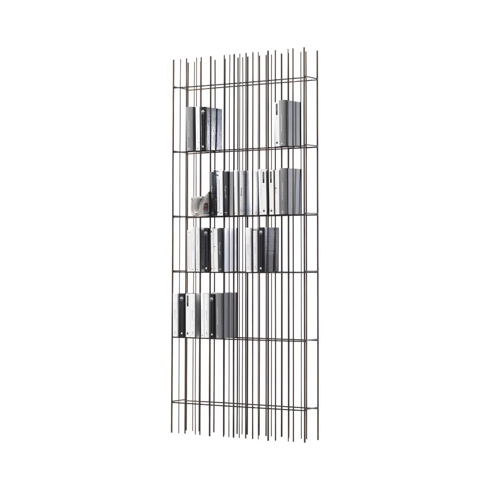 Libreria Metrica Wall A metallo vetro marrone / Solo struttura (i ripiani sono venduti separatamente) - Mogg - Struttura / Metallo brunito - Acciaio, Vetro