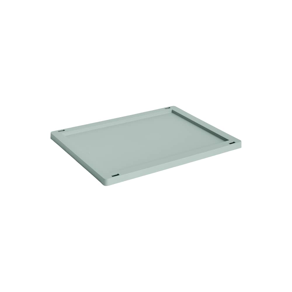  Lid plastic material green / For Basket Colour Crate Medium 27 x 35 cm - Hay - Sage green - Recycled polypropylene