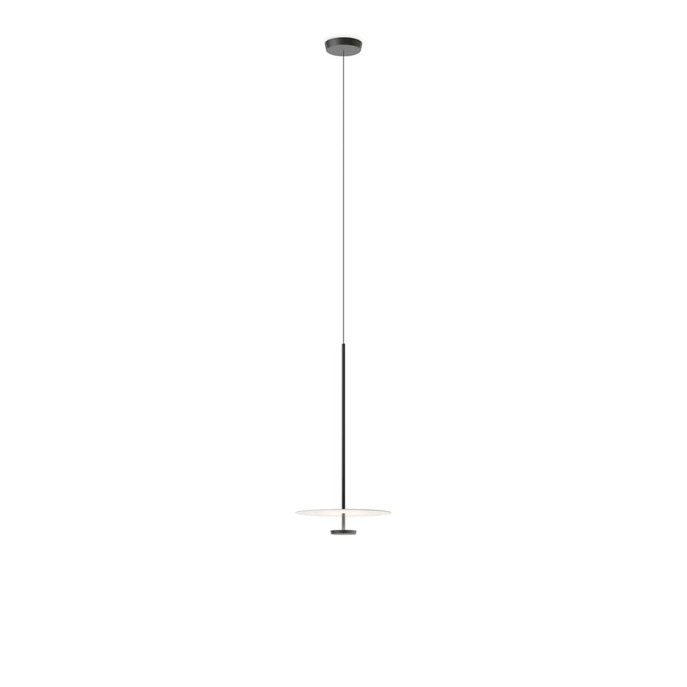 Pendelleuchte Flat LED metall grau / Ø 40 cm - 2 Scheiben / Dimming 1-10V Drucktaster - Vibia - Grau (dimmbar 1-10V Drucktaster) - Aluminium