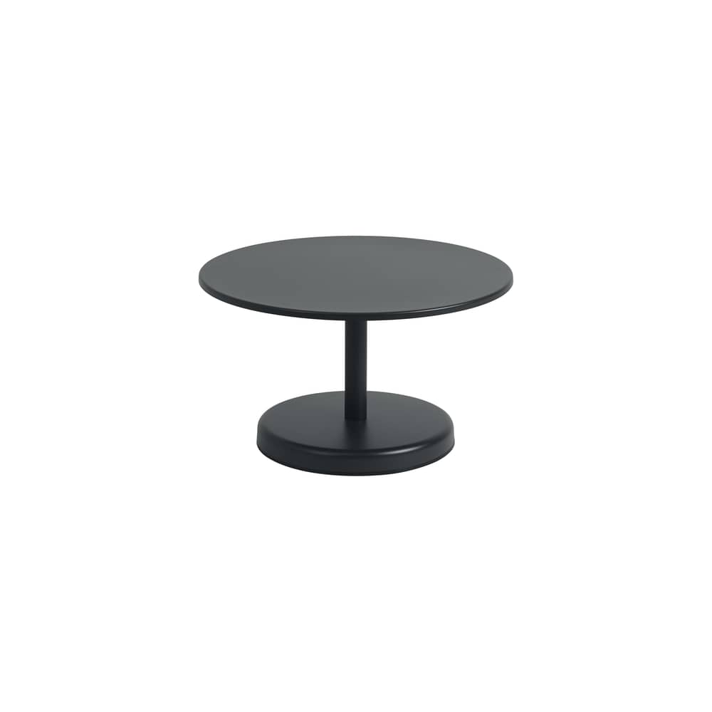 Tavolino Linear metallo nero / Ø 70 x H 40 cm - Muuto - Nero - Acciaio