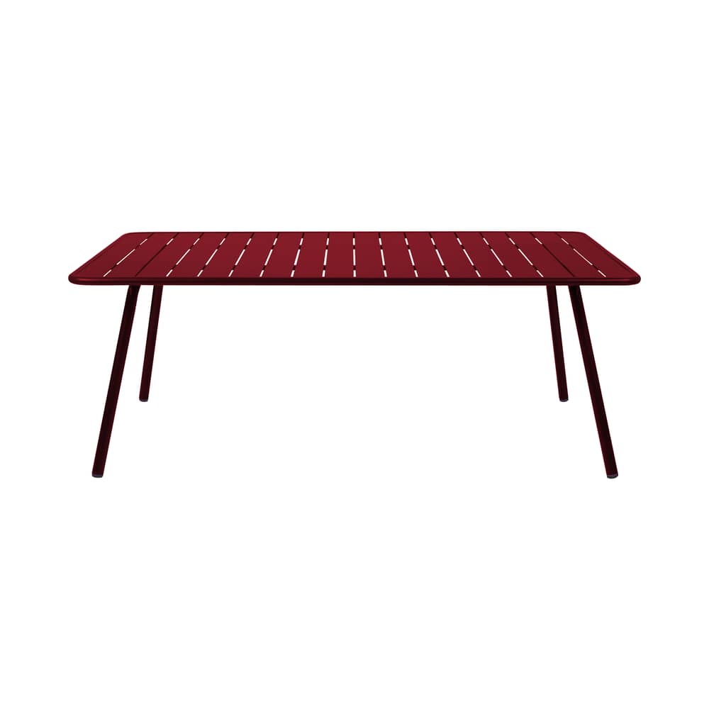 Tavolo rettangolare Luxembourg metallo rosso / 207 x 100 cm - 8-10 persone - Fermob - Peperoncino - Alluminio laccato