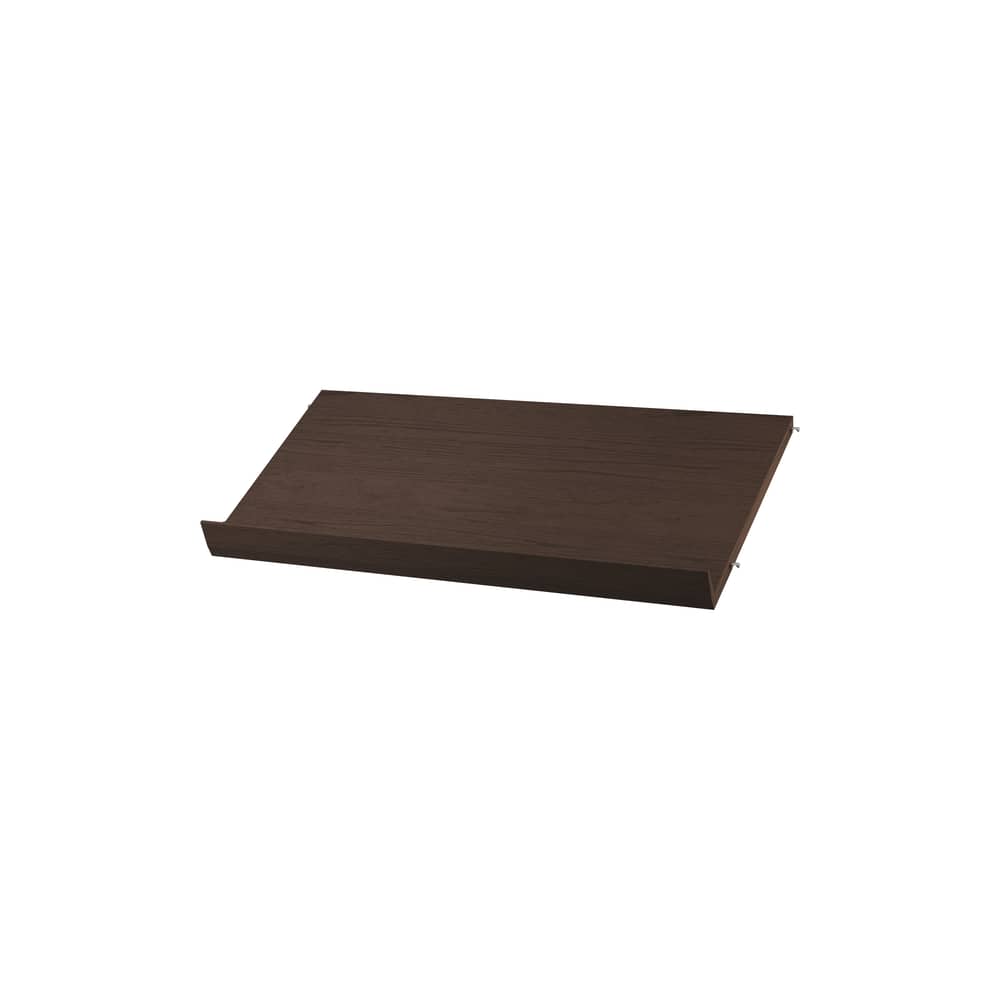 Étagère bois / Porte-revues & chaussures - L 78 x P 30 cm - String Furniture - Chêne foncé - Aggloméré plaqué chêne