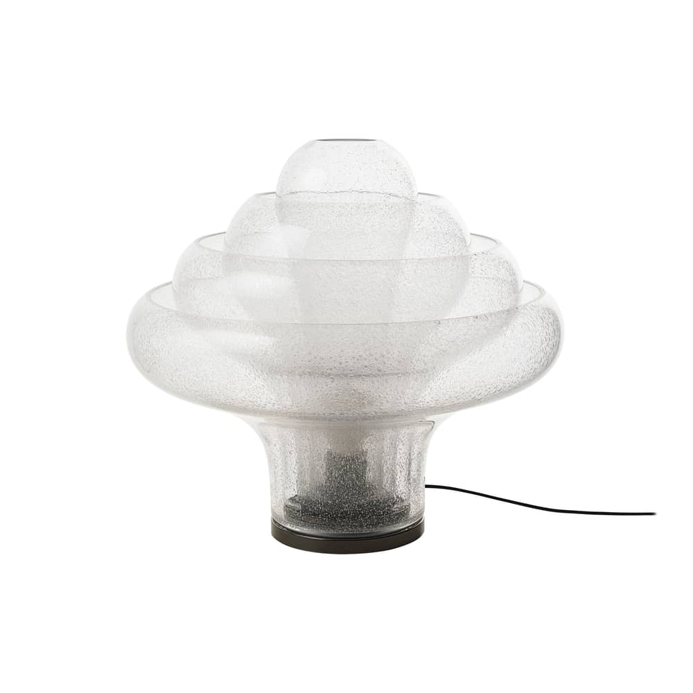 Lampe de table Lotus verre transparent / Réédition 1969 - Gubi - Transparent - Acier, Verre soufflé bouche