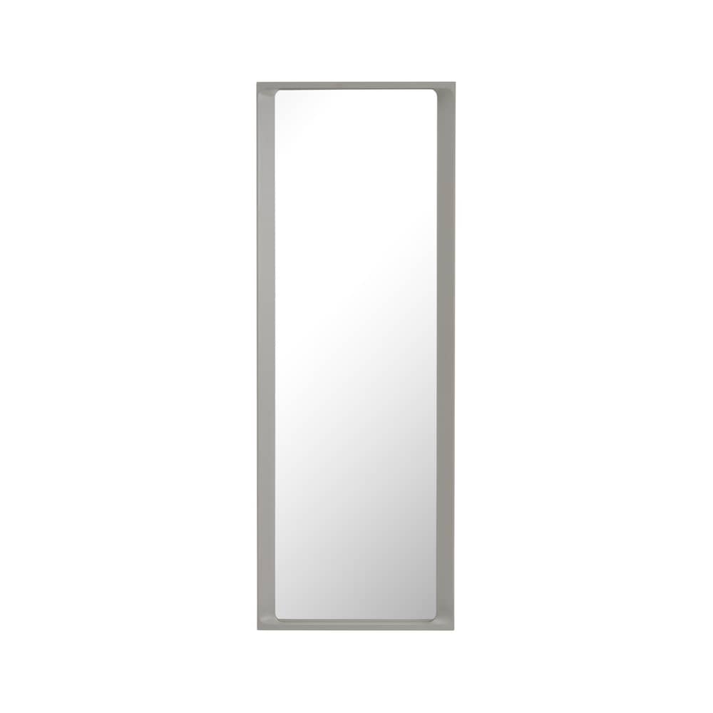 Miroir mural Arced bois gris / 170 x 61 cm - Muuto - Gris clair - Bois d\'épicéa laqué, Verre