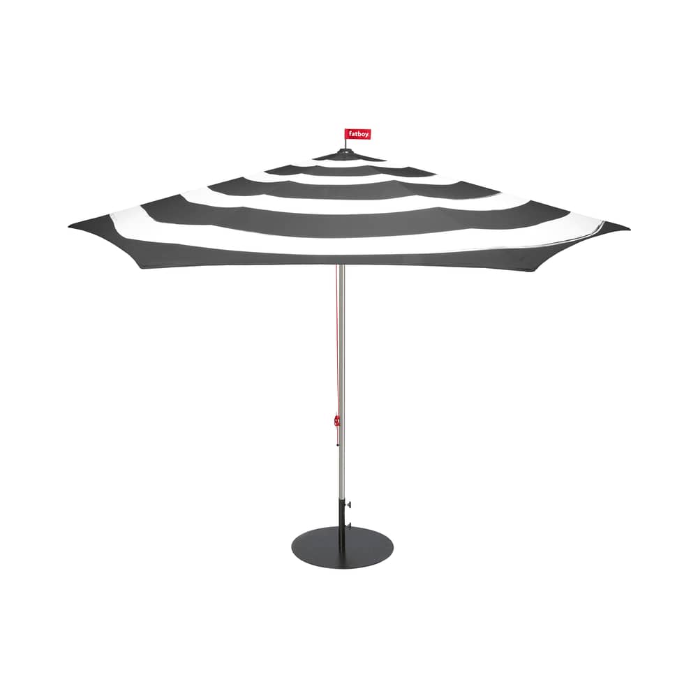 Parasol Stripesol métal tissu gris / Ø 350 cm - Fatboy - Gris anthracite - Aluminium, Polyester