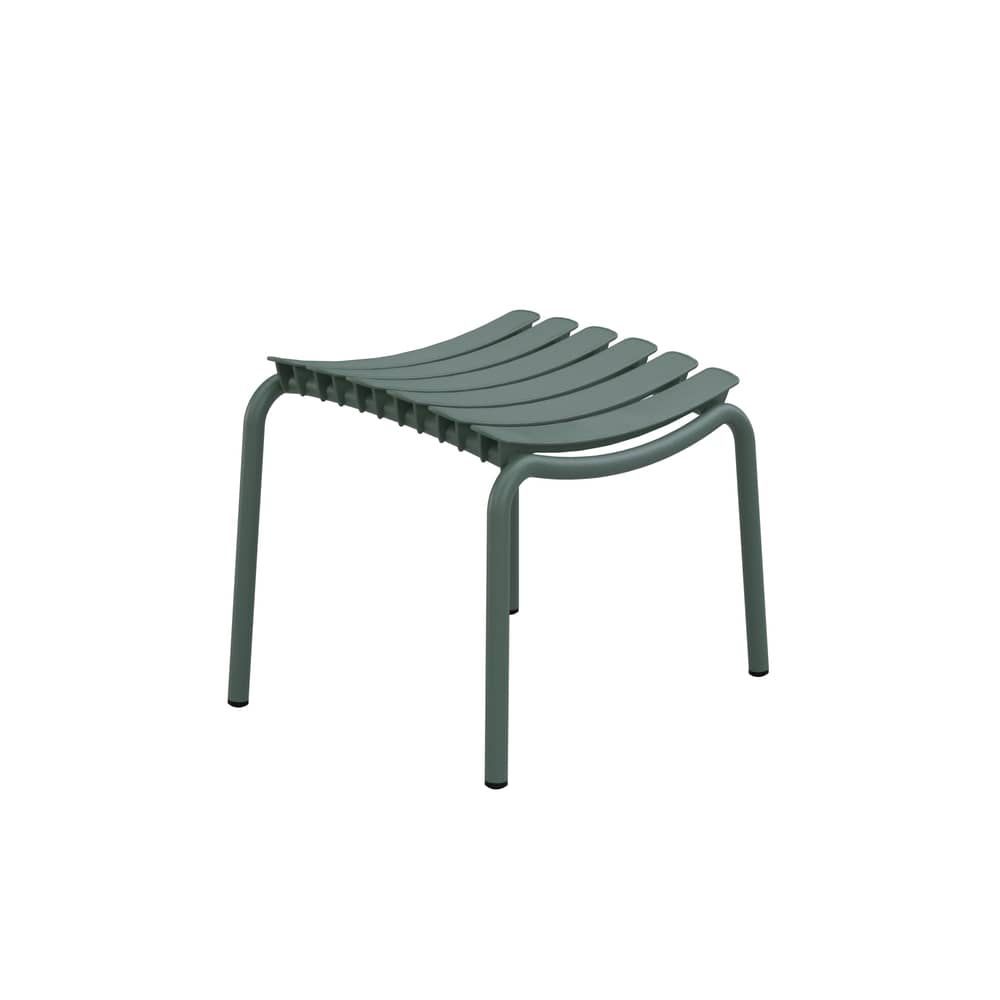 Repose-pieds ReCLIPS plastique vert / Plastique recyclé - Houe - Vert olive - Aluminium thermolaqué, Plastique recyclé