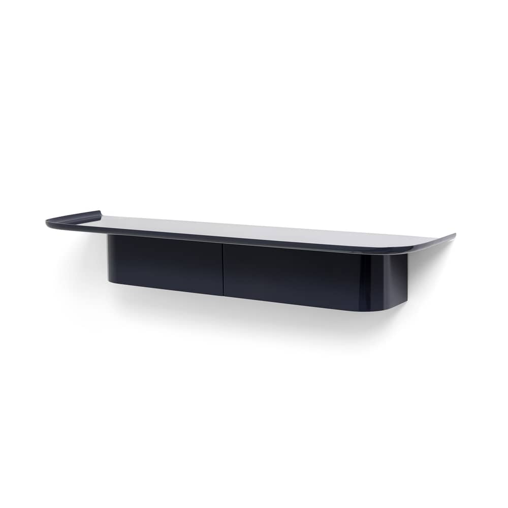 Scaffale Korpus Large metallo blu / 7 ganci - L 90 x P 25 x H 14 cm / Alluminio - Hay - Blu notte - Alluminio