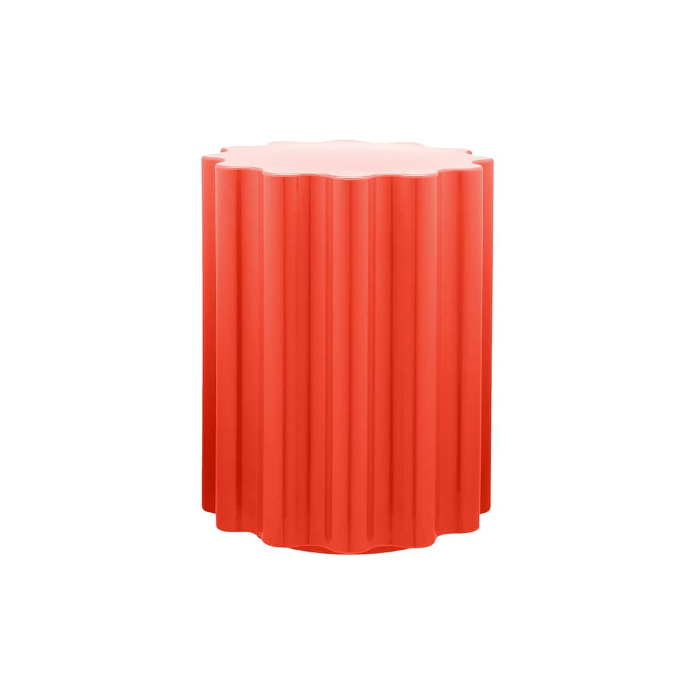 Tabouret Colonna plastique rouge / H 46 x Ø 34,5 cm - By Ettore Sottsass - Kartell - Rouge - Technopolymère thermoplastique