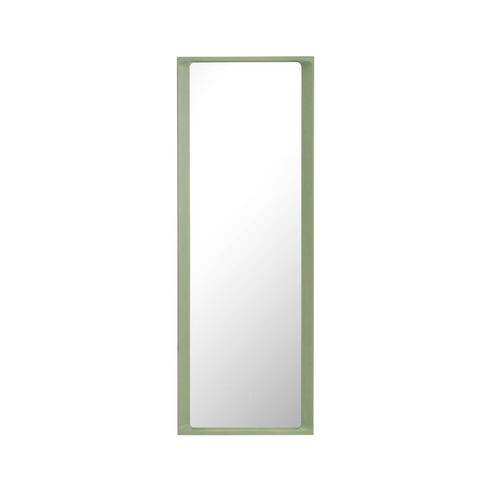 Wandspiegel Arced holz grün / 170 x 61 cm - Muuto - Hellgrün - Glas, Lackiertes Fichtenholz
