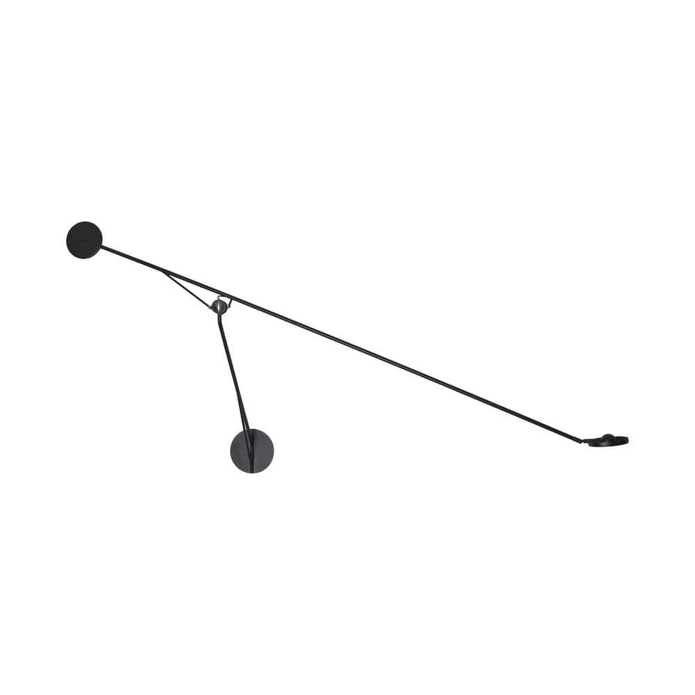 Lampada da parete Aaro LED metallo nero / L 155 cm - Braccio mobile - DCW éditions - Nero - Acciaio, Alluminio anodizzato