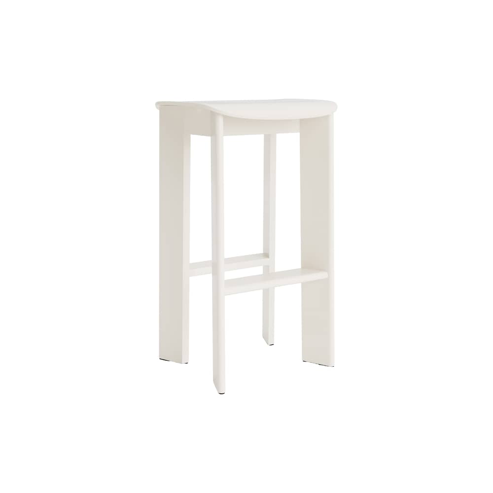 Chisel 30 High High stool wood white / H 75 cm - Hay - Cream white - Lacquered Beech Veneer