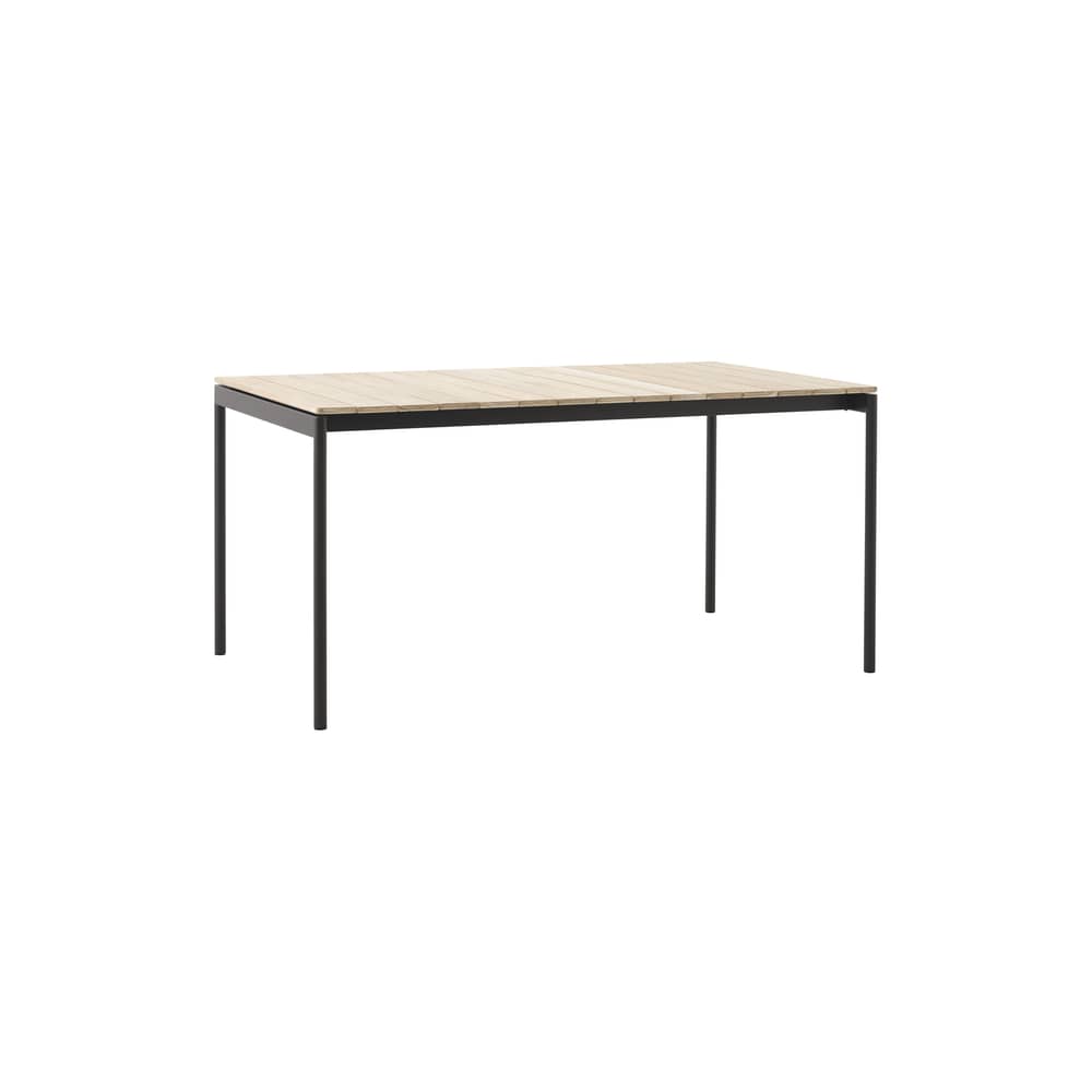 Tavolo rettangolare Ville AV25 legno naturale / 150 x 90 cm - &tradition - Nero caldo/Teak - Acciaio, Teck