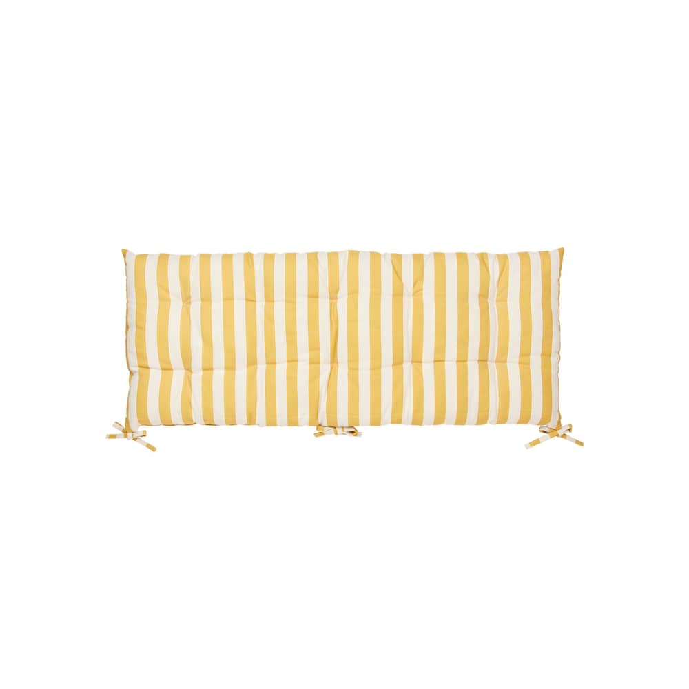 Bankkissen Franca textil gelb / B 100 x T 42 cm - BROSTE COPENHAGEN - Gelb gestreift - Baumwolle