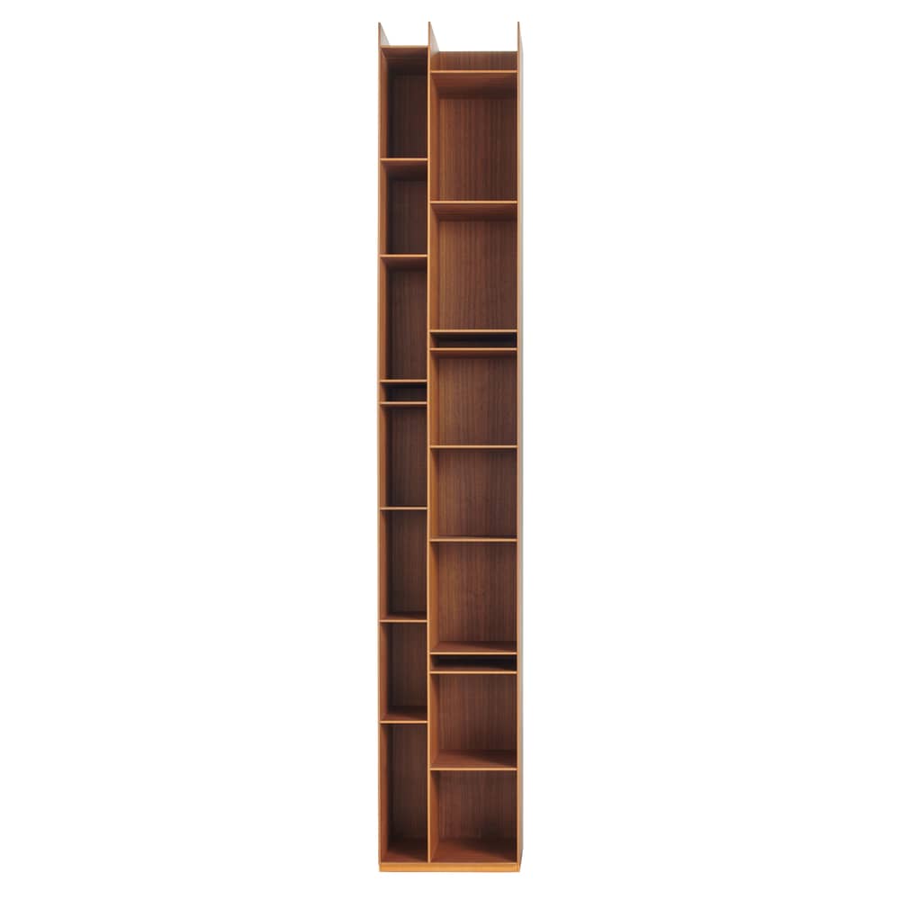 Bibliothèque Random 2C bois naturel / L 36 x H 217 cm - MDF Italia - Noyer - MDF plaqué noyer Canaletto