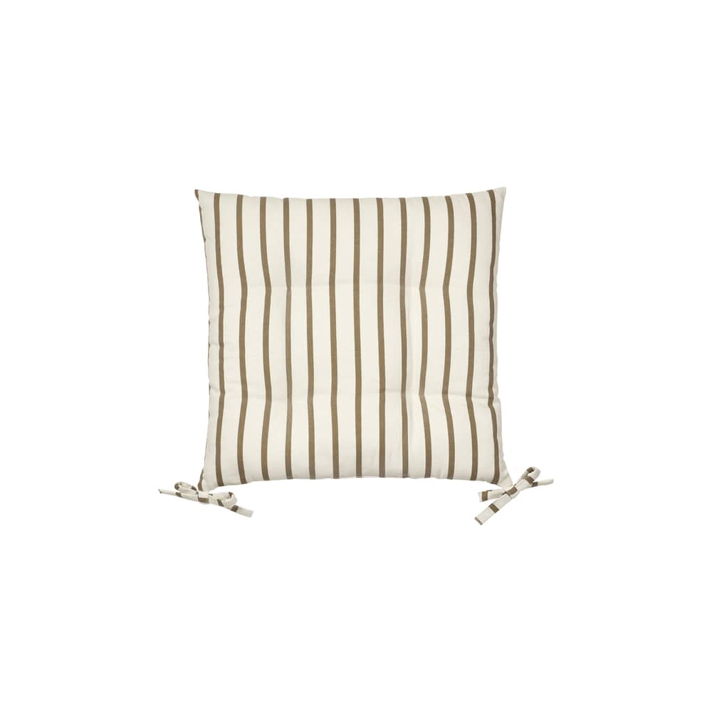 Coussin d\'assise Franca tissu marron / 44 x 42 cm - BROSTE COPENHAGEN - Rayé marron - Coton