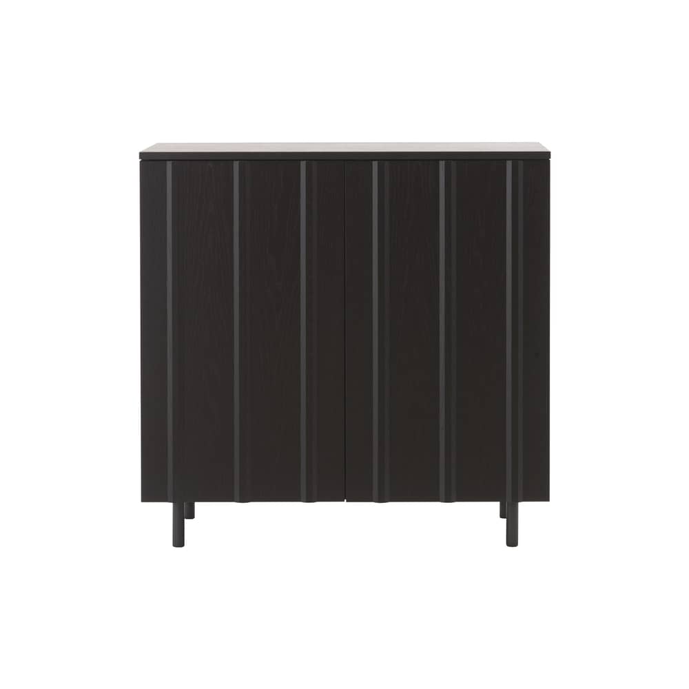 Buffet Rib legno nero / L 98,5 x H 96,5 cm - Normann Copenhagen - Nero - Impiallacciatura di rovere, Rovere massello