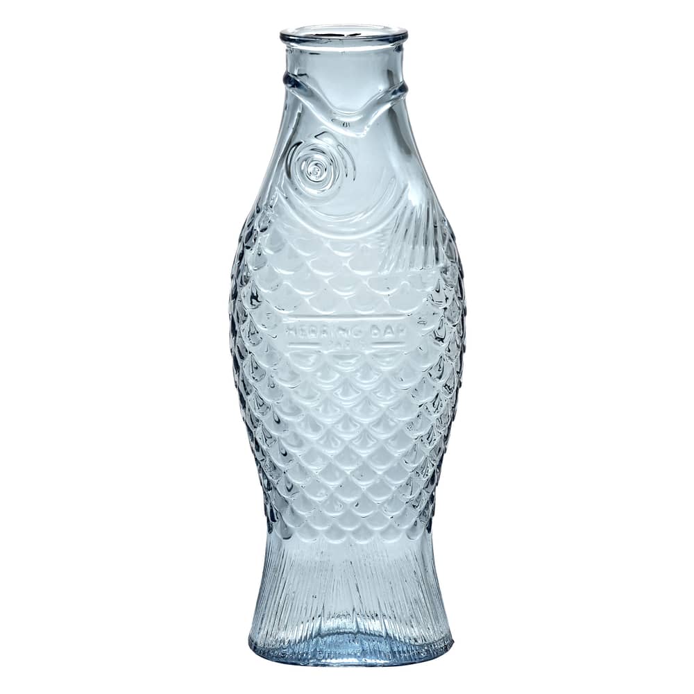 Carafe Fish & Fish verre bleu / 85 cl - Serax - Carafe / Bleu clair - Verre pressé