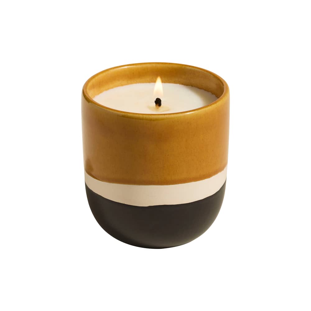 Sicilia Scented candle ceramic yellow - Maison Sarah Lavoine - Tawny / Sandalwood scent - Enamelled sandstone, Vegetable wax