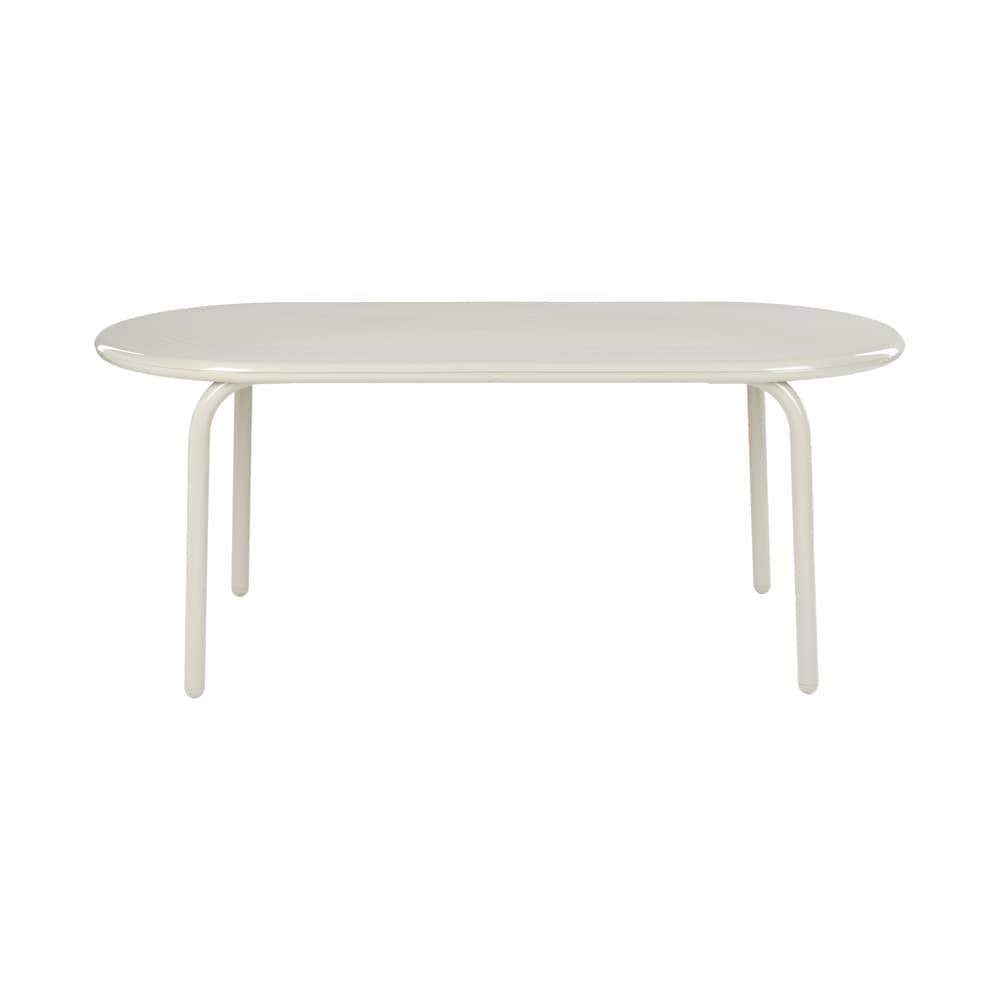 Table ovale Groove métal beige / 186 x 86 cm - Tom Dixon - Beige Mastic - Aluminium