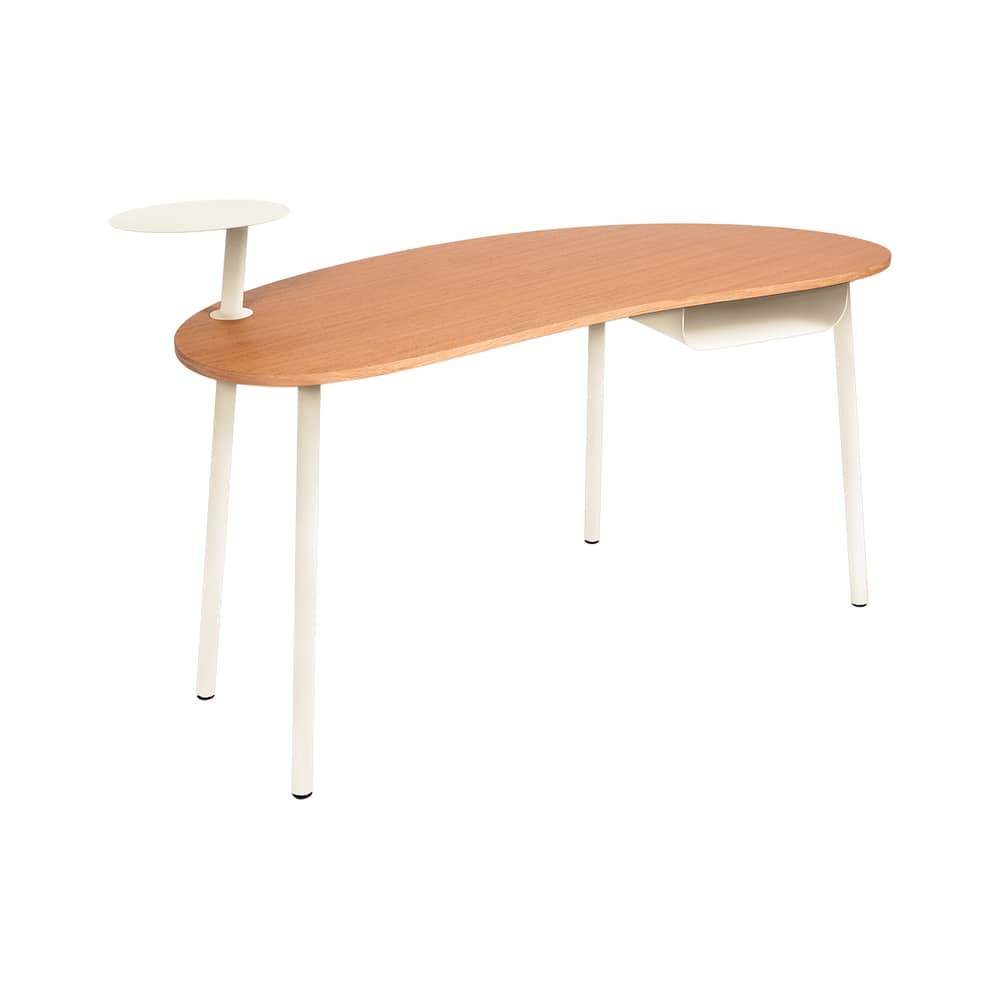 Nuage Desk wood beige / W 140 x D 60 cm - Fermob - Beige Latte / Oak - Lacquered steel, Oak veneer