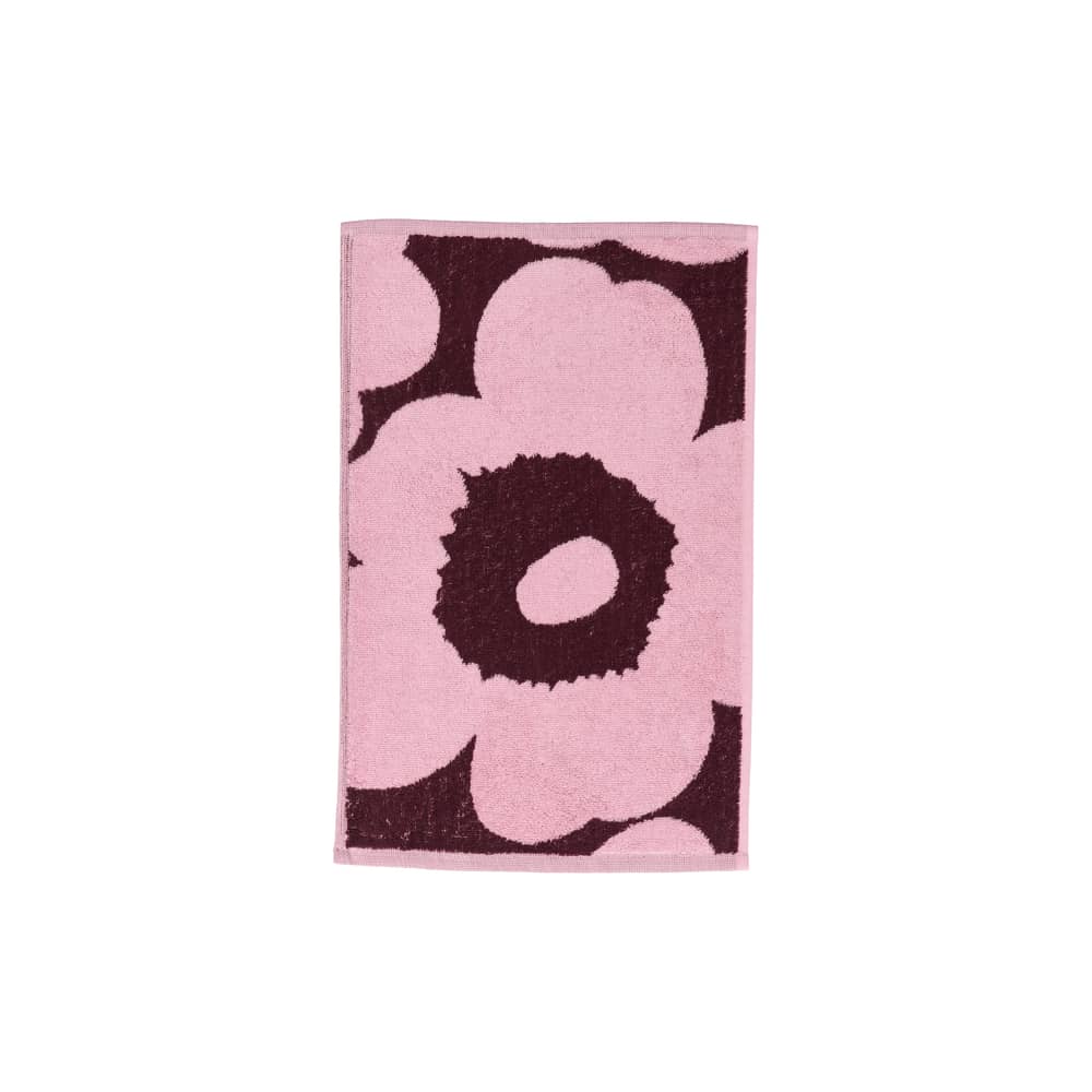 Unikko Hand towel textile pink / 30 x 50 cm - Marimekko - Unikko / Pink & Plum - Organic terry cotton
