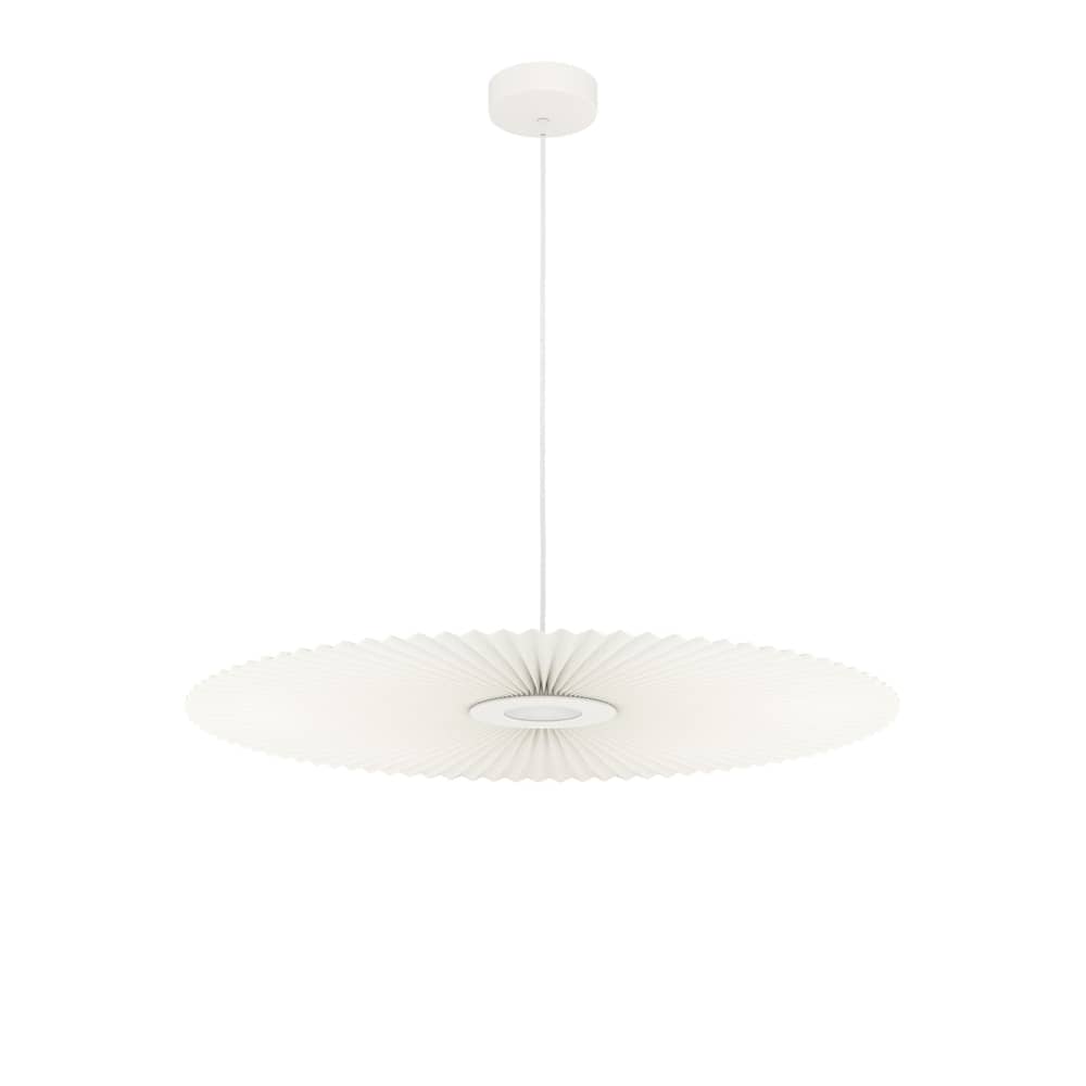 Suspension Carmen Medium / LED - Ø 90 cm - Hartô - Blanc - Métal peint, Textile contrecollé sur PET