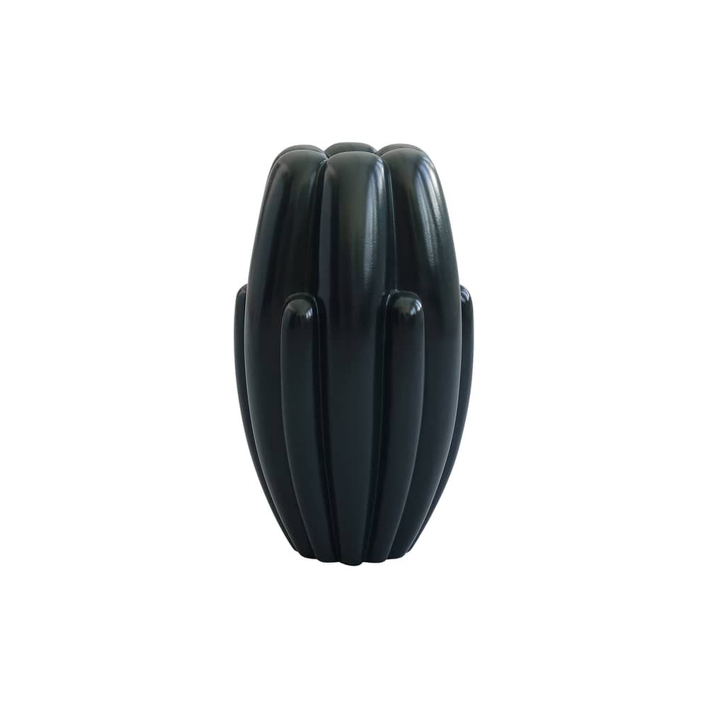 Bloom Slim Mini Vase ceramic green / Ø 19.5 x H 34 cm - 101 COPENHAGEN - Dark green - Ceramic, Fibre-reinforced concrete